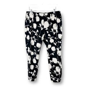 Boden Richmond‎ Black/White Floral Cotton Ankle Pants Sz 12